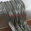 5 / 10m / lote 4 mm de largura mulheres de aço inoxidável cor prata cor cubano link terno de cadeia para colar diy atacado a granel