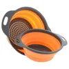 Intero 2 pezzi per lo spazio per lo spazio per salvare cucina in silicone pieghevole Colanderstrainer Filtro pieghevole cestino di frutta 6732693