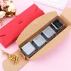 60pcs Cake Packaging Box 4-Cavity Cranberry Mooncake Container Macaron Gift Boxes for Home Dessert Party Favors Accessories
