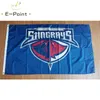 ECHL South Carolina Stingrays-Flagge, 3 x 5 Fuß (90 x 150 cm), Polyester-Banner, Dekoration, fliegender Hausgarten, festliche Geschenke