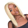 Kylie Jenner Style Middle Part Short Blonde Lace Front Wig Brasilian 613 Korta Bob Paryk för svarta kvinnor Naturliga syntetiska peruker