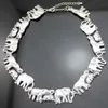 Éléphant d'afrique bébé lien hindou Ganesh chaîne collier ras du cou Colar déclaration chaîne collier Anime hommes Boho bijoux or argent