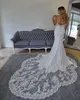 2019 New Custom Make Spaghetti Straps Lace Applique Mermaid Wedding Dress Open Back Bridal Gowns with Sheer Train robes de mariee