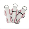 Baseball Softball Sports Balls Leopard Rainbow Prints Neoprene Chapstick Holder Lip Balm Wrap Keychian Wrap Carry Case Gift