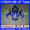 + Tank Movistar Blue لهوندا Blackbird CBR1100 XX CBR1100XX 96 97 98 99 00 01 271HM.21 CBR 1100XX 1996 1997 1998 1998 2000 Fairings