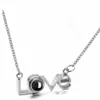 Fashion-Popular New I love You Necklace Titanium Steel Projection Features Halsband Tjejer Födelsedag Present Smycken