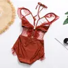 Swim Wear 2019 New Highend Lace European Sexy Ladies enpiece Swimsuit med bröstkudde utan stålstöd4730373