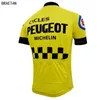 2018 Retro Mężczyźni Jazda Na Rowerze Koszulka Classic Yellow Clothing Cycling Nosić Racing Rower Ubrania Odzież Hombre Braetan