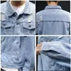 HMXO 2020 새로운 패션 남자의 닳은 디자인 데님 자켓 복고 스타일 청바지 자켓 캐주얼 스트리트 착용 봄 남성 의류 큰 5XL