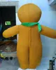 Disfraz de mascota de hombre de pan de jengibre feliz de Factory Outlets 2019 para que lo use un adulto durante 302H