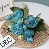 Kunstmatige Rose Bloemen Pioen Boeket Voor Bruiloft Decoratie 5 Heads Peonies Fake Flowers Home Party Decor