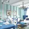 Papier peint moderne 3D en relief bande papier peint pour salon bleu rayé papel de pared rouleau bureau