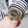2019 Lüks Erkekler Saatler Yeni Moda Kare Kuvars İzle TOP Marka KADEMAN Casual Deri saatı İş Relogio Masculino CJ191116