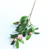 Nep single stengel camellia (3 stengels/stuk) 26.38 "lengte simulatie thee roos met groen blad voor bruiloft thuis decoratieve kunstbloemen
