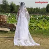 New surpreendente Moda elegante Capela Branco Marfim Comprimento Uma camada pente Alloy Lápis Borda Véu do casamento Meidingqianna Marca
