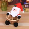 Candy Storage Basket Xmas Decor Santa Claus Elk Snowman Storage Basket Gift Christmas Decoration for Home Party DIY Supply