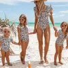 Barn badkläder 2019 nya leopard print tjejer baddräkt mamma och dotter matchande simma kostymer tjejer bikini one-piece barn baddräkter z11