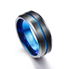 Män Ring 100% Tungsten Karbid Anillos Para Hombres 8mm High Polishing Blue Black Wedding Bands Pierscienie T190624