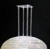 New style Crystal Clear Acrylic Square flower rack cake display Wedding Birthday Display flower Stand best01127