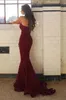 Burgundy Dubai Mermaid Lace Bridesmaids Dresses 2020 Strapless Backless Maid of honor Wedding Guest Party Gowns Custom Plus Size8925565