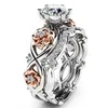 Kristall-Cubic-Zironia-Cluster-Ringe, Blumen-Design, Verlobung, Ehering, Paar, Modeschmuck, Geschenk für Frauen