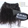 3B 3C Kinky Curly Clip in Human Hair Extensions Mongolian Clip-Ins Kolor Full Head 9 sztuk Jeden zestaw Remy Hair 120g