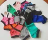 Mehrfarbige Söckchen mit Etiketten, kurze Sport-Socken, rosa und grau, Mädchen-Damen-Baumwoll-Sportsocken, hohe Qualität, mit Karton