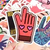 50 PCS Waterproof Finger Gesture Stickers than heart thumb for Taking Photos Decor DIY Home Laptop Skateboard Luggage Guitar Motorcycle Gift