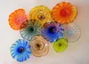 Hand Blown Murano Art Glass Wall Decoration Plates Hand Blown Glass Hanging Wall Plates for Hotel Decoration blown glass wall platter