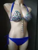 2018 Wenus wakacje Najnowszy Sexy Bikini Set Diament Kryształ Kobiety Stroje Kąpielowe Biquini Push Up Rhinestone Kostium Kąpielowy Beachwear Y19062801