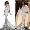 Dubai Arabski styl na ramię wieczorne sukienki z opakowanymi aplikacjami długie rękawy suknie imprezowe tanie sukienki 9614695