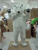 Professionell anpassad isbjörn maskot kostym tecknad leende öga vit björn djur karaktär kläder halloween festival fest snygg klänning