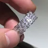 Nieuwe 925 Sterling Zilveren Ringen voor Vrouwen Elegante Bloemvorm Promise Gesimuleerde Diamond Engagement Wedding Band Ring Sieraden Gift