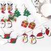 Père Noël Elk Bonhomme de neige Boucles d'oreilles Arbre de Noël Bottes Drop Dangle Boucle d'oreille 7styles pour femmes filles amie bijoux cadeaux de Noël en gros