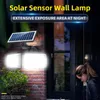 Roteerbare magnetron LED Solar Lights Dual Head Wall Light voor tuin buiten wandlamp IP65 PIR -bewegingssensorlampen