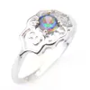 10 Pcs Rainbow Mystic Topaz Gems 925 Sterling Silver Ring For Women's Wedding Engagemet Party Jewelry American Australia Holi2562