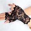 Mode-Kreative Spitze Semi Finger Handschuhe Freien Frau Sommer Fahren Anti UV Dünne Spitze Einfarbig Mode Handschuh