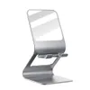 Metall-Desktop-Tablet-Halter unterstützen Schreibtisch-Handyhalter mit Make-up-Spiegel in Kasten