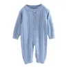 Baby-Pullover Strampler Kids Fest gestrickter Jumpsuits Säuglingsbaumwoll Plain Onesies Boutique Newborn Mode Bodysuits Toddle Klettern Kleidung C7162