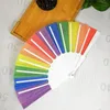 Ventaglio tenuto in mano arcobaleno per la decorazione del partito Ventaglio pieghevole in plastica regalo Bomboniera DHL SHIp HH9-2294