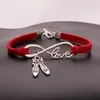 Hot 10 pz / lotto Infinity Love 8 scarpe da BALLO / scarpette da ballo ciondolo braccialetto ciondolo ciondolo donna / uomo braccialetti semplici / braccialetti gioielli regalo A150