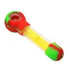 Hard Plastic & Food Grade Silicone Smoking Pipe 15MM Water Filtration Glass Bowl Herbal Pipes Silicone Herb Pipe Pipes Bongs