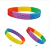 100pcs Gay Arcobaleno Lesbiche Bisessuali omeosessualità omosessuale omoerotismo braccialetto in silicone elastico braccialetto braccialetto