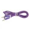 Jack 3.5mm Audio Cable Nylon Braid Candy 3.5mm Bil Aux Cable Headphone Extensionskod för telefon MP3 Bil Headset Speaker 300PCS