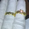 choucong Handmade Cross Lovers Engagement Wedding Band ring Diamond Cz 24KT Yellow gold filled Rings For Women men Jewelry