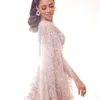 Arabiska aftonklänningar täckta Dubai Tulle Lace Applique Elegant Prom Party Formella klänningar plus storlek Specialtillfällen klänningar3176