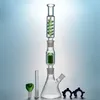 6 Silah Ağacı Perc Bong Cam Su Bongs Freakable Recycler Dab Rig Condenser Bobin Cam Beher Bong Dağınık Downstem ile 18mm Cam Kase