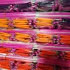 100pcs/lot professional 4M Dance Ribbons Gym Rhythmic Gymnastics Rod Art Ballet Twirling Sticks Pink handle