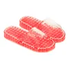 Plus storlek män kvinnor slipper unisex tryck relief fot massage tofflor transparent pvc sko bekväm inomhus hem badskor