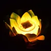 Ulepszony 11-calowy Słoneczny Pływający LED Lotus Light Wodoodporna RGB Kolor Zmiana Kwiat Night Lampa na Basen Stawowy Dekoracja ogrodowa